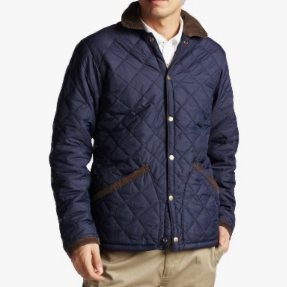 Penfield Quilted Navy and Brown Jacket